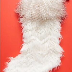 Anthro Anthropologie North Pole faux fur stocking